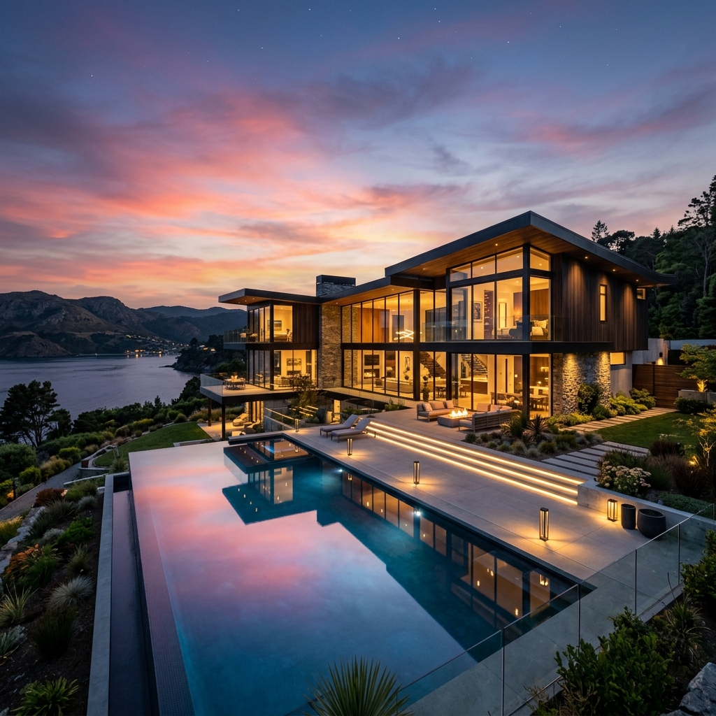 Luxury Mansion at Twilight